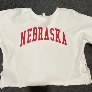 Off white crop top short sleeve sweater